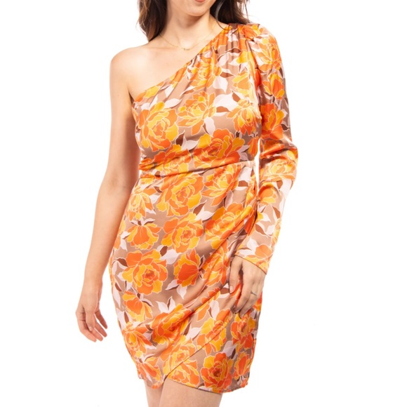 Floral One-Shoulder Dress - Picture 1 of 5